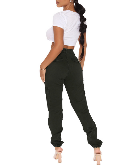 Printed Casual Stretch Overalls