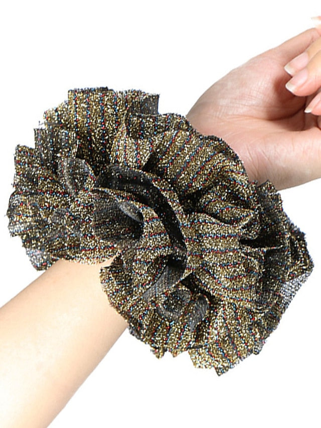 Oversize Scrunchies Giant Large Intestine Big Hair Ties Elastic Rubber Bands Glitter Ponytail Holder Hijab Volumizing Scrunchies for Women