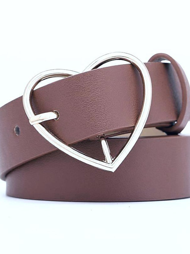 Belt PU Black Brown Coffee Waist Belt Daily Work Pure Color / Spring / Summer / Fall / Winter / Alloy for Women