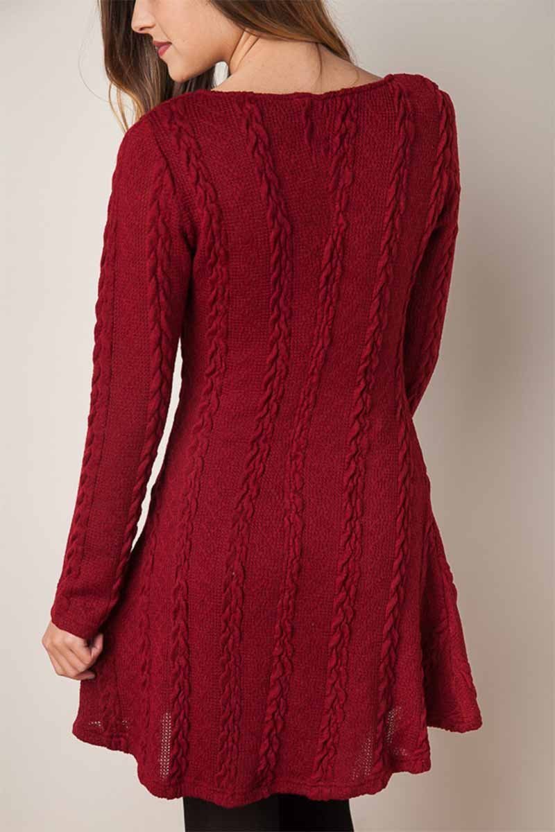Solid Color Mini Dress