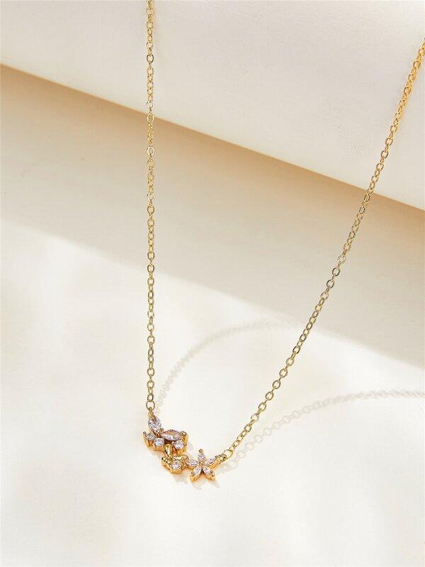 Rhinestone Butterfly Decor Necklace for Women