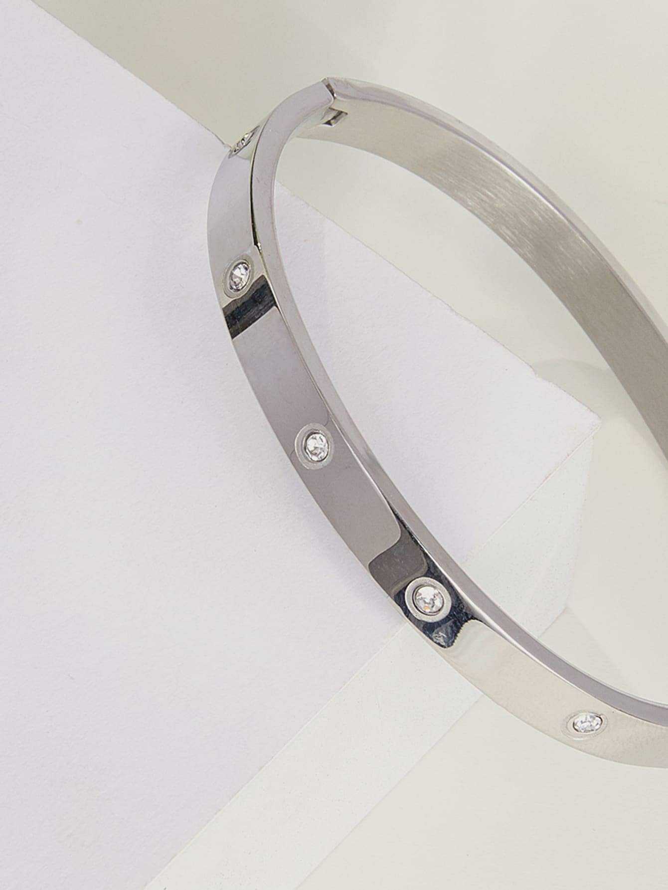 Rhinestone Round Bangle for Women