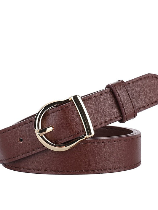 Belt Genuine Leather White Black Red Brown Apricot Waist Belt Daily Dress Work Solid Color / Spring / Summer / Winter for Women
