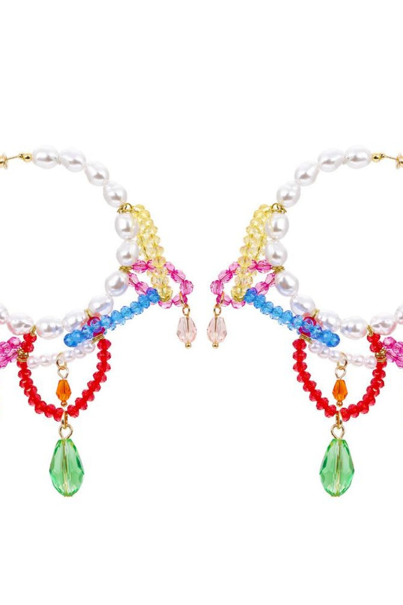 Pendientes de borlas con cuentas Rox