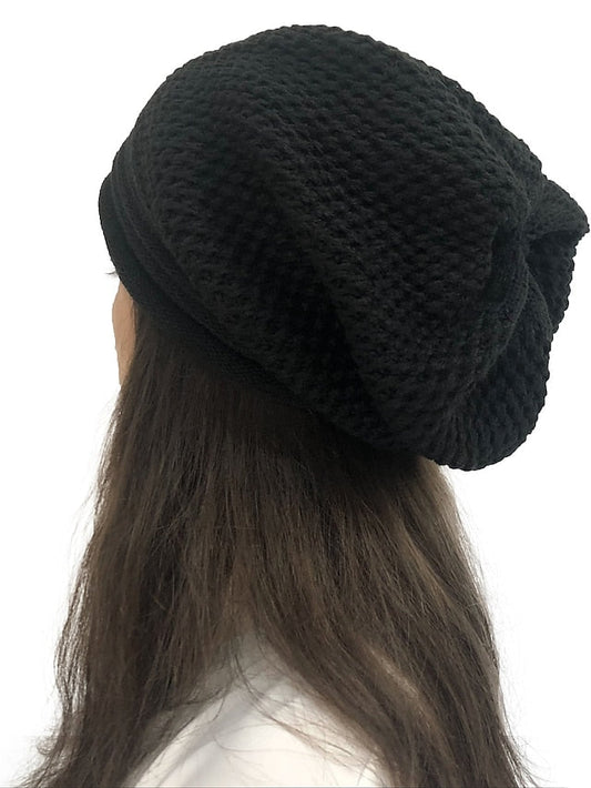 Hat Beanie / Slouchy Black Wine Light Gray Outdoor Home Street Knitted Pure Color Portable Windproof Comfort for Women