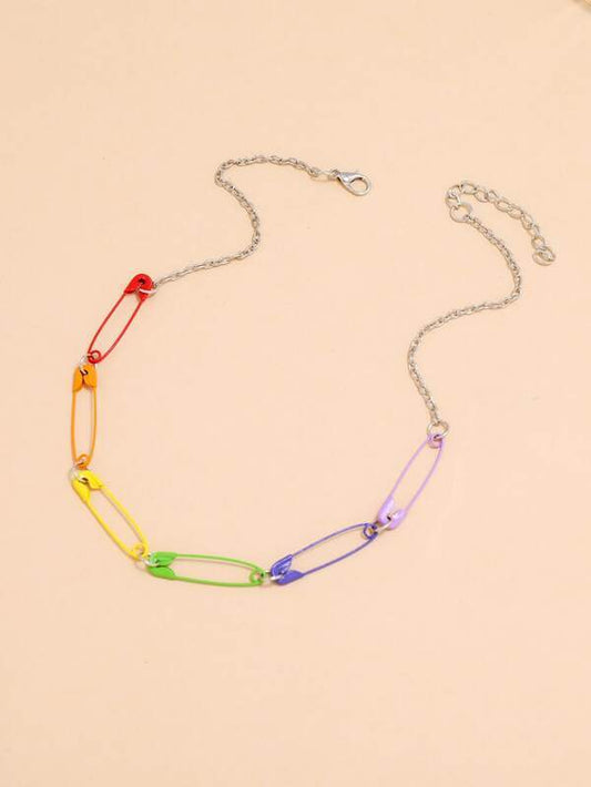 Safety Pin Design Necklace for Women