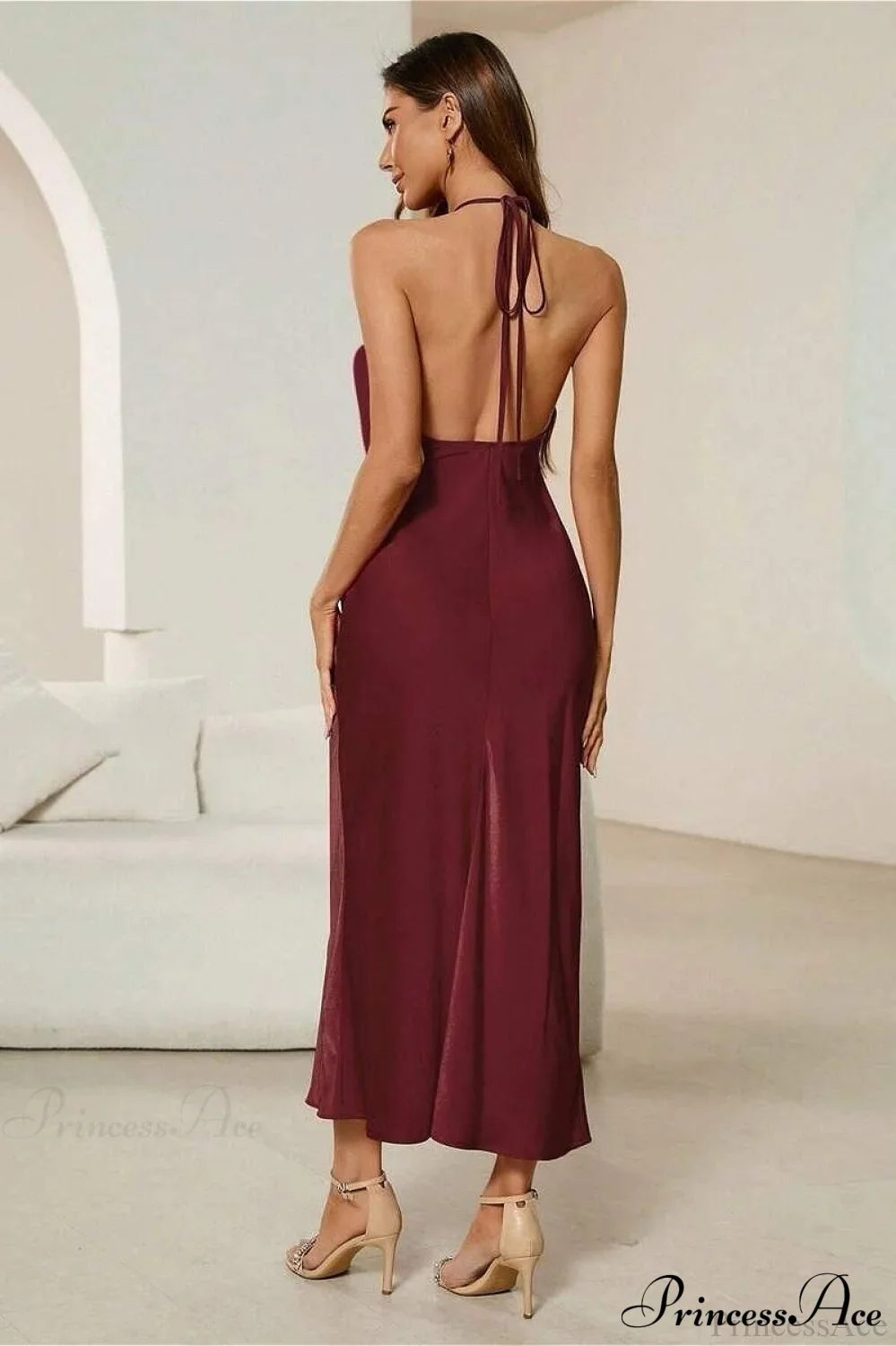Satin Spaghetti Strap Sexy Party Dress