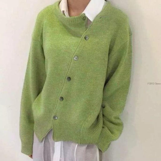 Women's Asymmetrical Cardigan with Buttons | Great for Everyday Wear