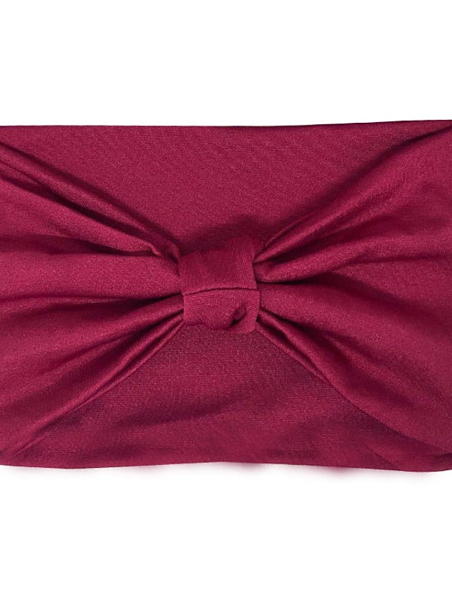 1pc Headbands Bandana Hair Scarf For Street Gift Holiday Head Handmade Fabric Dark Red Burgundy Orange for Women