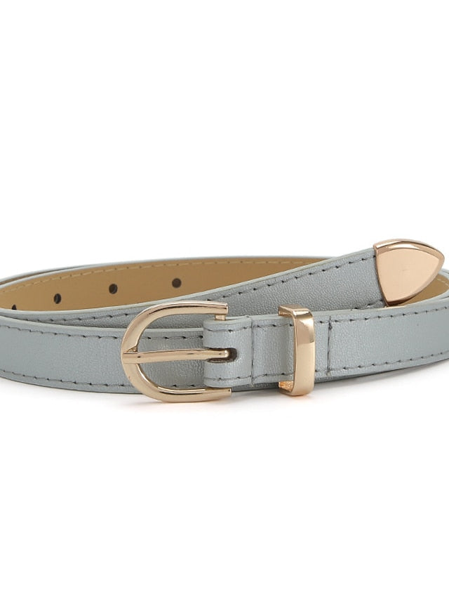 Unisex PU Buckle Belt PU Leather Metal Bucke D-ring Casual Classic Party Daily Violet White Black Silver for Women