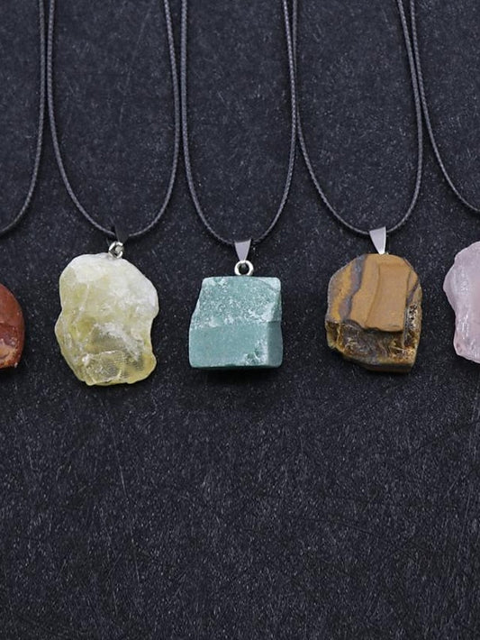 Europe And The United States New Original Stone Pendant Multi-Color Agate Stone Necklace for Women