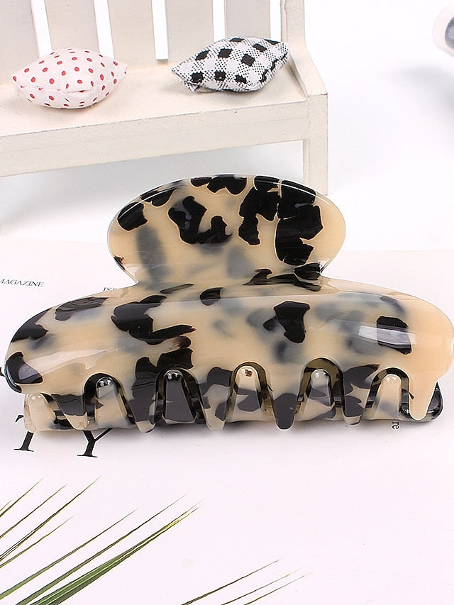 1PC Leopard Hair Claws Hair Claw For Daily Resin Gray for Women