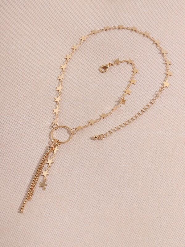 Star Tassel Charm Necklace for Women