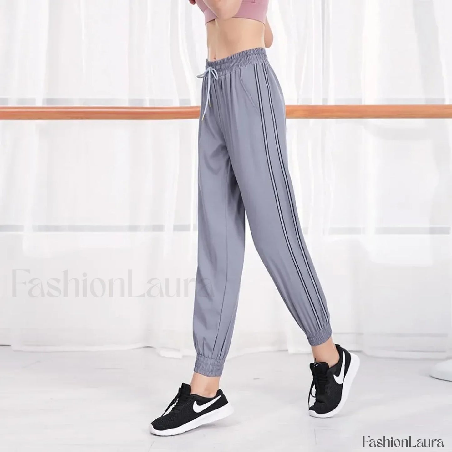 Stripe Quick Dry Reflective Outdoor Sweatpants