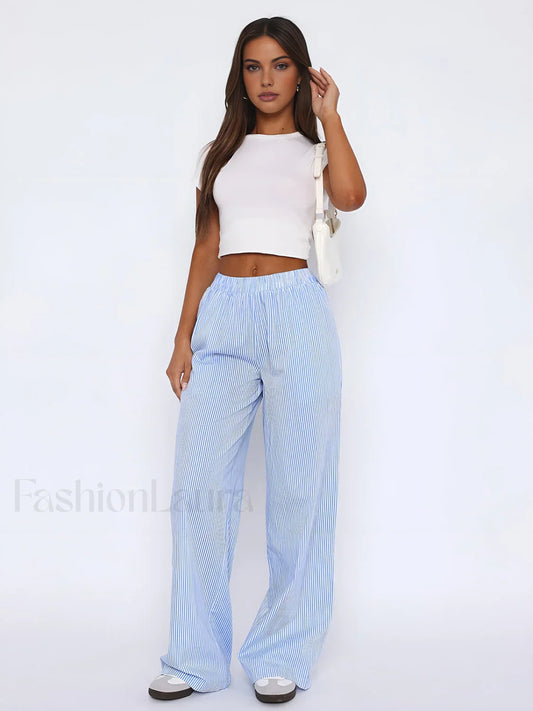 Styling Striped Graceful Long Pants