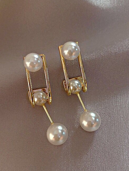 1 Pair Earrings For Pearl Birthday Party Evening Engagement Imitation Pearl Alloy for Women