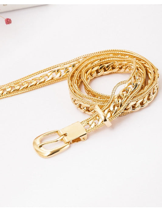 Belt Alloy Silver Gold Chain Party Dress Bar Solid Color / Spring / Summer / Winter for Women