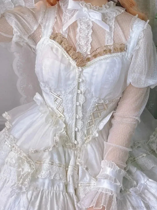 Transparent Embroidered Lace Top