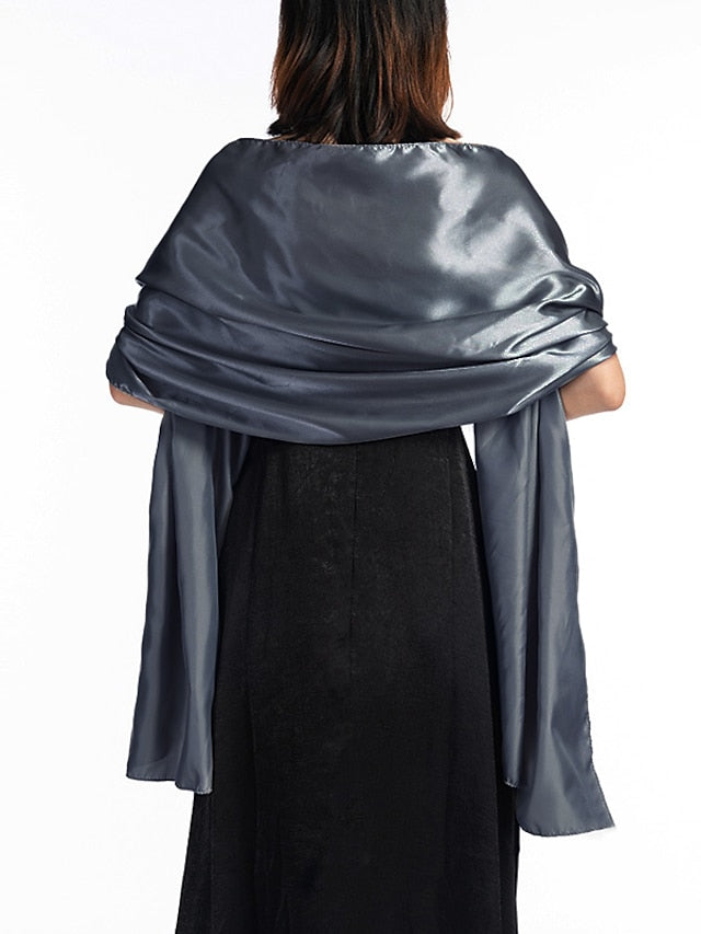 Shawls & Wraps Party Holiday Cocktail Party Silver Red Purple Scarf Pure Color / Satin / Fall / Winter / Spring / Summer for Women