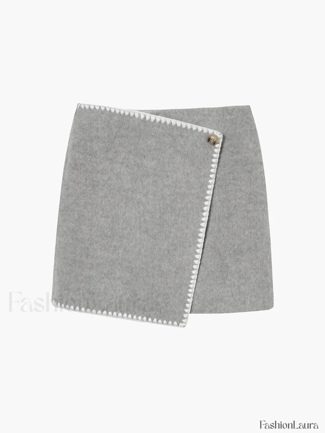Tweed Contrast Graceful Trim Midi Skirt