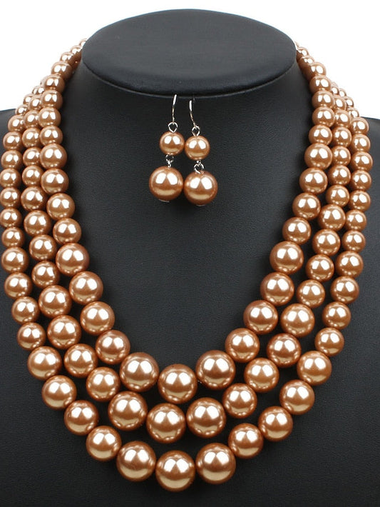 necklace Chic & Modern Party Pure Color Jewelry Sets / Imitation Pearl / White / Red / Purple / Fall for Women