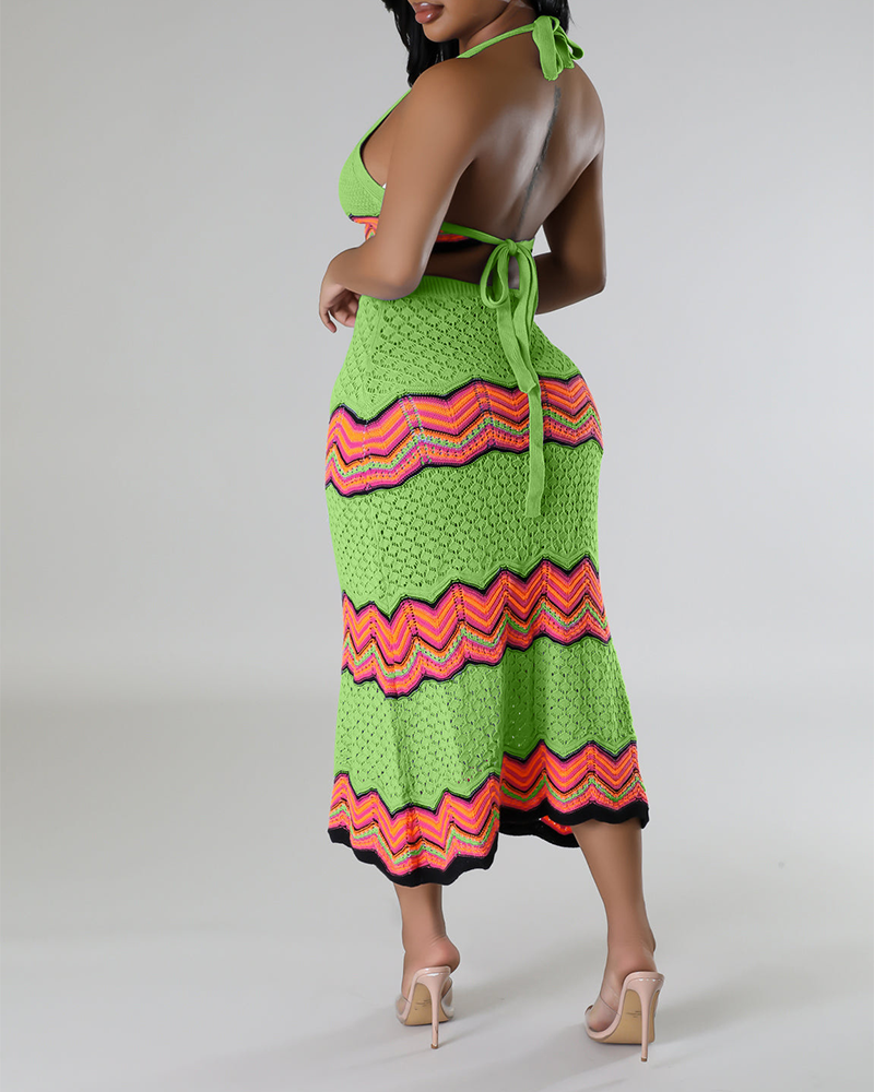 Knitted Stretch Casual Skirt Set