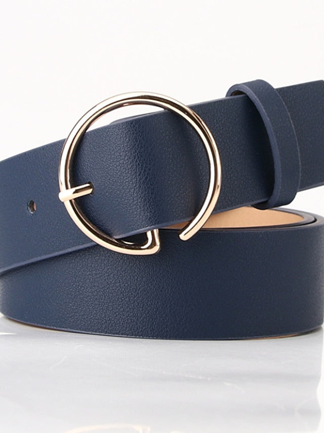 Unisex PU Buckle Belt PU Leather Prong Buckle Plain Casual Classic Party Daily Green Black Brown Navy Blue for Women