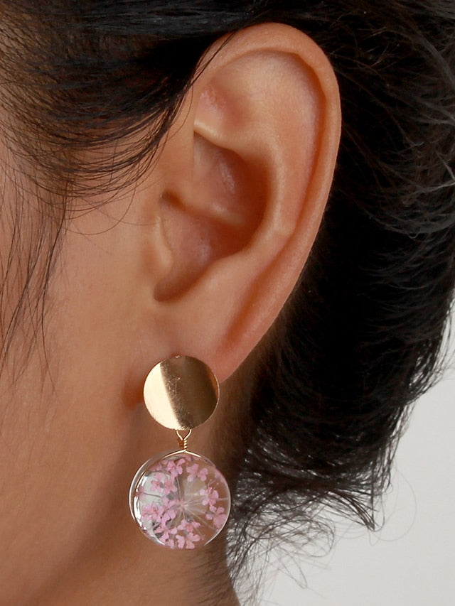 1 Pair Stud Earrings Drop Earrings For Sport Gift Daily Resin Alloy Fancy Petal for Women
