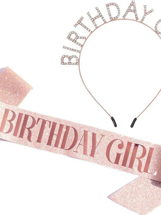 1PC Headbands Headband For Birthday Glitter Alloy Silver Golden Champagne for Women