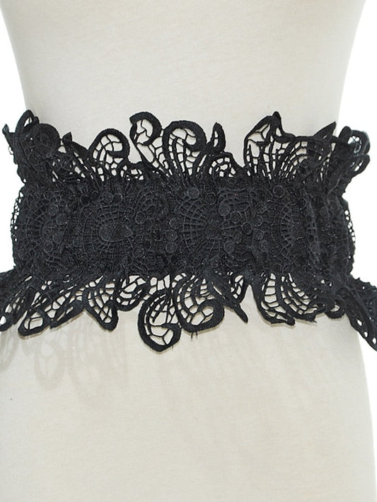 Belt Lace White Black Wide Belt Party Outdoor Street Date Pure Color / Spring / Summer / Fall / Winter for Women