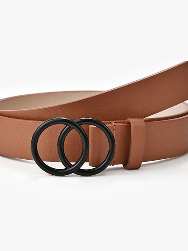 Belt PU Black Brown Waist Belt School Daily Pure Color / Spring / Summer / Fall / Winter / Alloy for Women