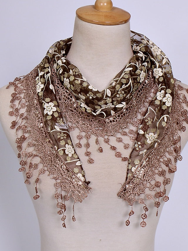 Scarves Satin Scarves Daily Holiday Cotton Polyester Vacation Bohemia Outdoor Casual 1pcs for Women