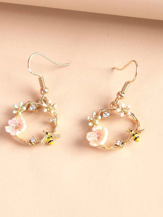 1 Pair Drop Earrings For Birthday Gift Prom Alloy Classic Petal for Women