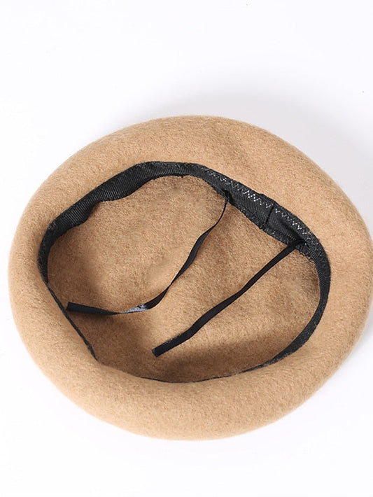 Hat Beret Hat Winter Hats Black Pink Wine Outdoor Street Daily Pure Color Pure Color Comfort Warm Fashion for Women