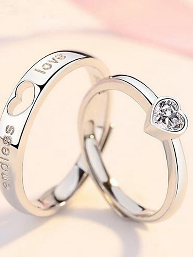 2pcs Ring For Couple's Wedding Daily Alloy Classic for Women