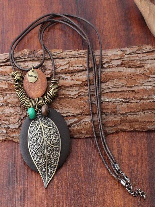 Vintage leaf necklace for Women