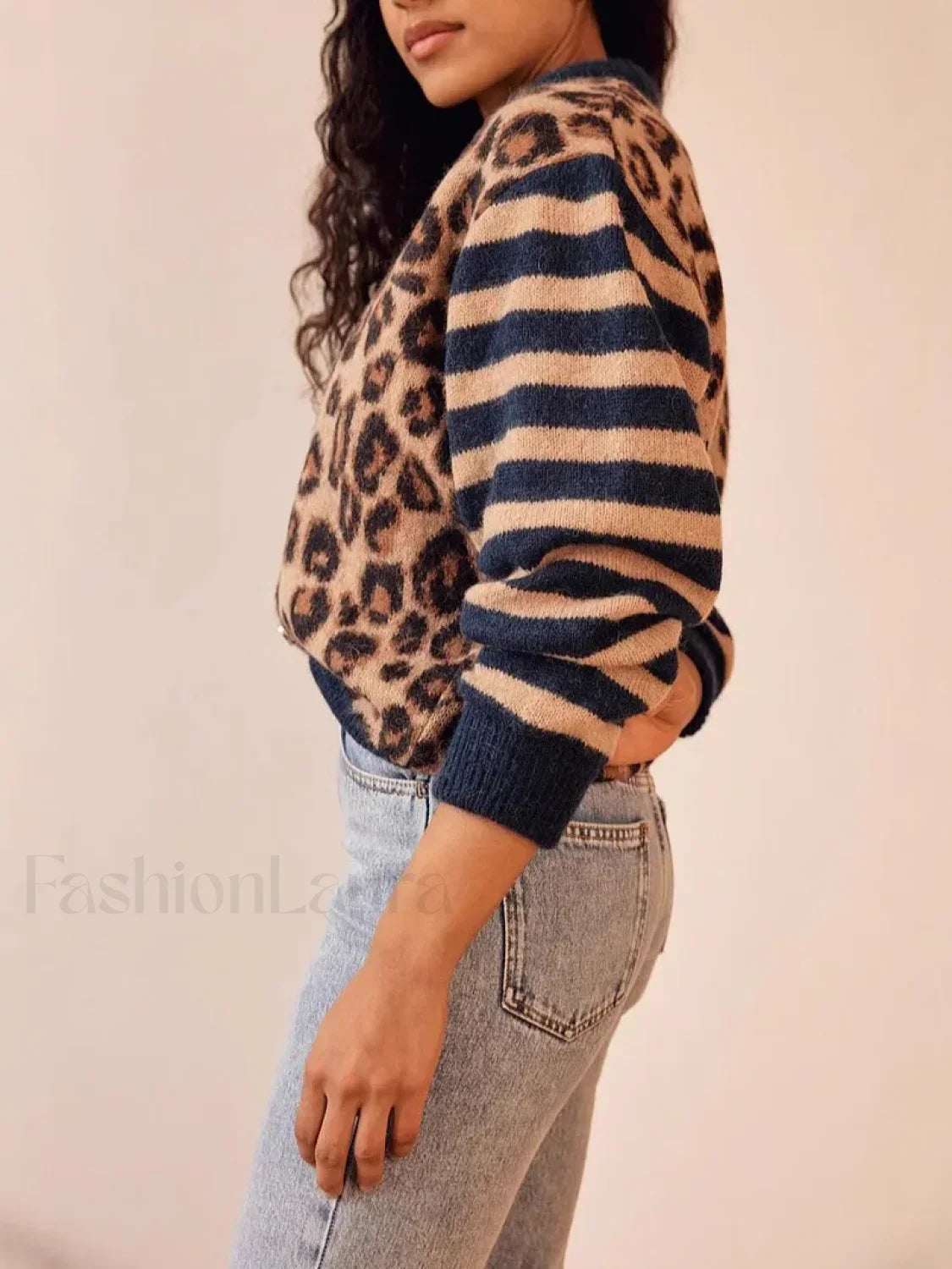 Vintage Leopard Print Knit Cardigan