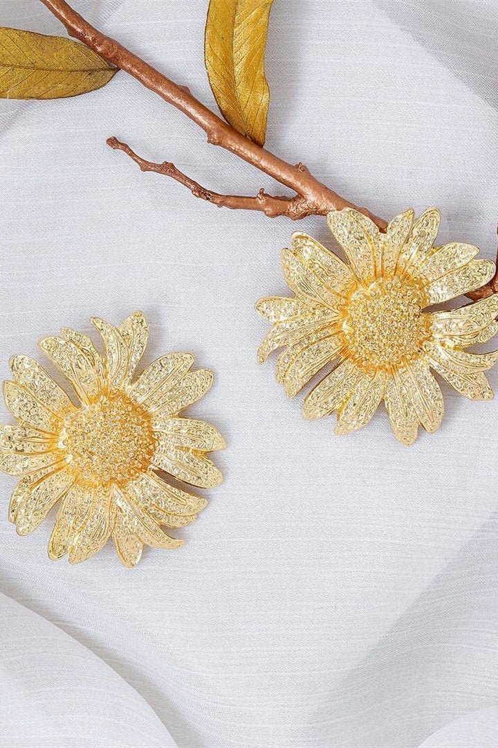 Pendientes colgantes de girasol vintage