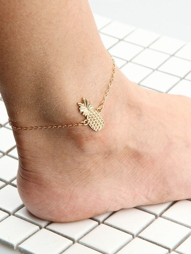 Ankle Bracelet Stylish Simple Body Jewelry For Daily Holiday Classic Alloy Gold 1PC for Women