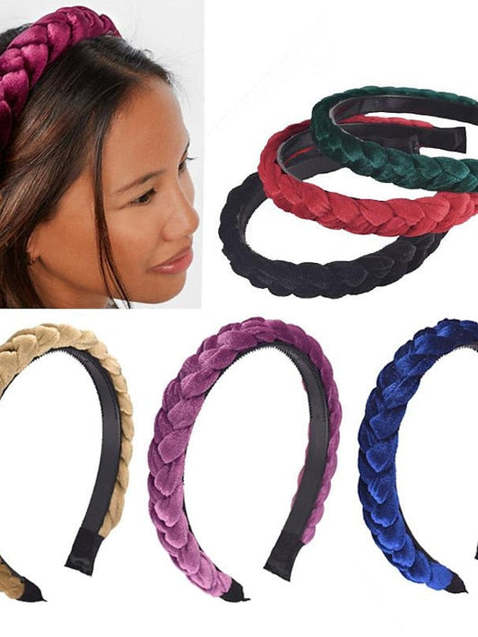 1PC Headbands Headband For Wedding Party Evening Crossover Fabric grey toothed pink toothed wine red toothed for Women