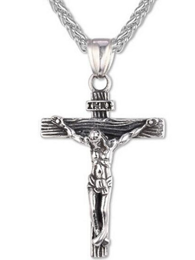 1PC Pendant Necklace For Men's Christmas Daily Alloy Classic Cross for Women