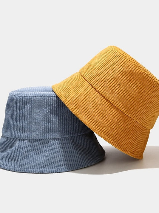 Fall Winter Classic Corduroy Bucket Hat Outdoor Panama Harajuku Style Fishing Bucket Hats For Female Male Unisex Casual Solid Cap for Women