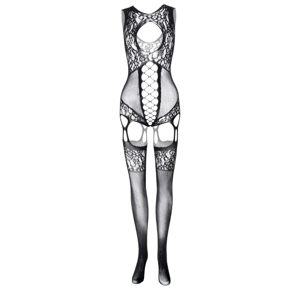 Lace suspender hollow out backless tank bodystocking | Festival Outfits Women