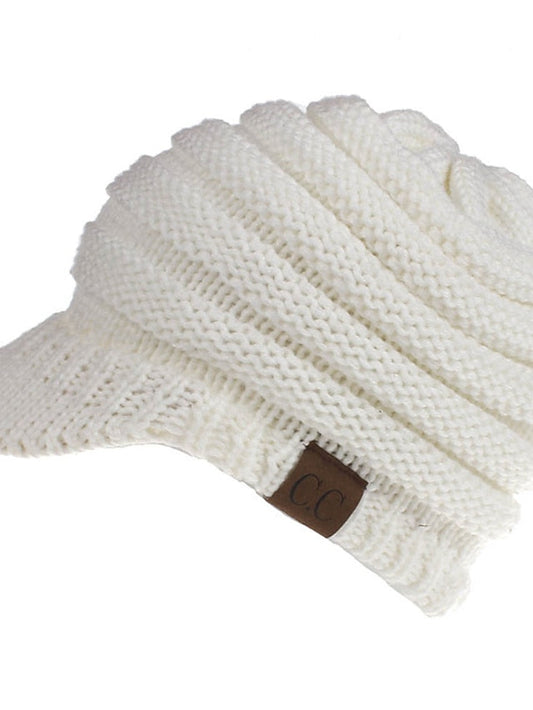 Hat Baseball Cap Black Army Green Light Gray Outdoor Street Dailywear Knitted Pure Color Windproof Comfort Warm for Women