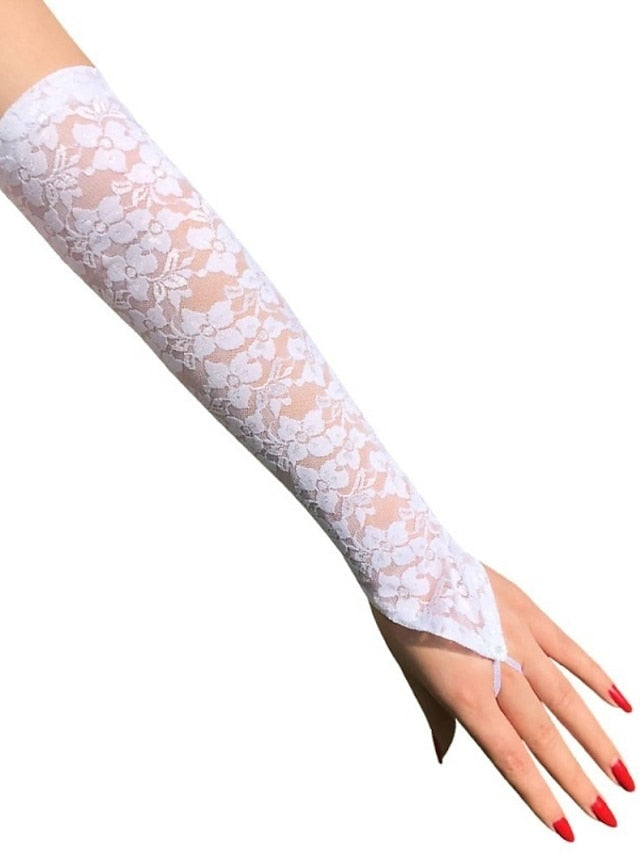 Fingerless Gloves Lace Gloves Wedding Party Evening Gift Polyester Simple Bridal Gloves Sexy 1 Pair for Women
