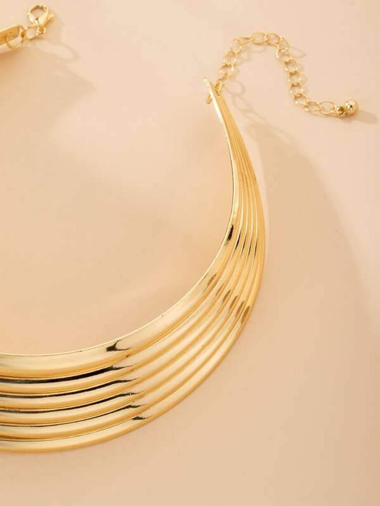 Wide Metal Necklace for Women