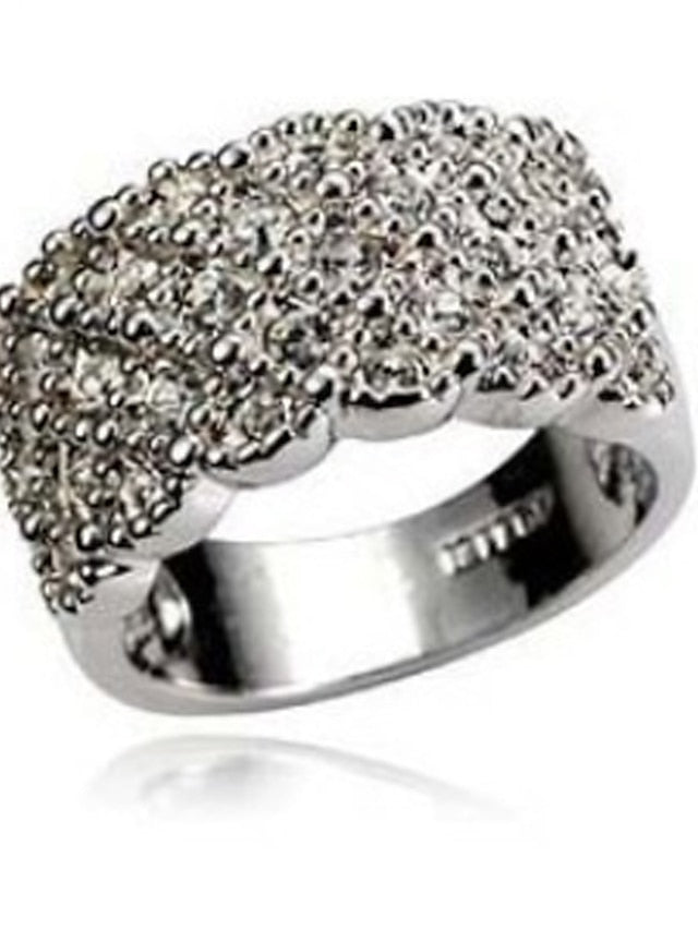 1PC Ring Adjustable Ring For AAA Cubic Zirconia White Wedding Daily Alloy Classic for Women