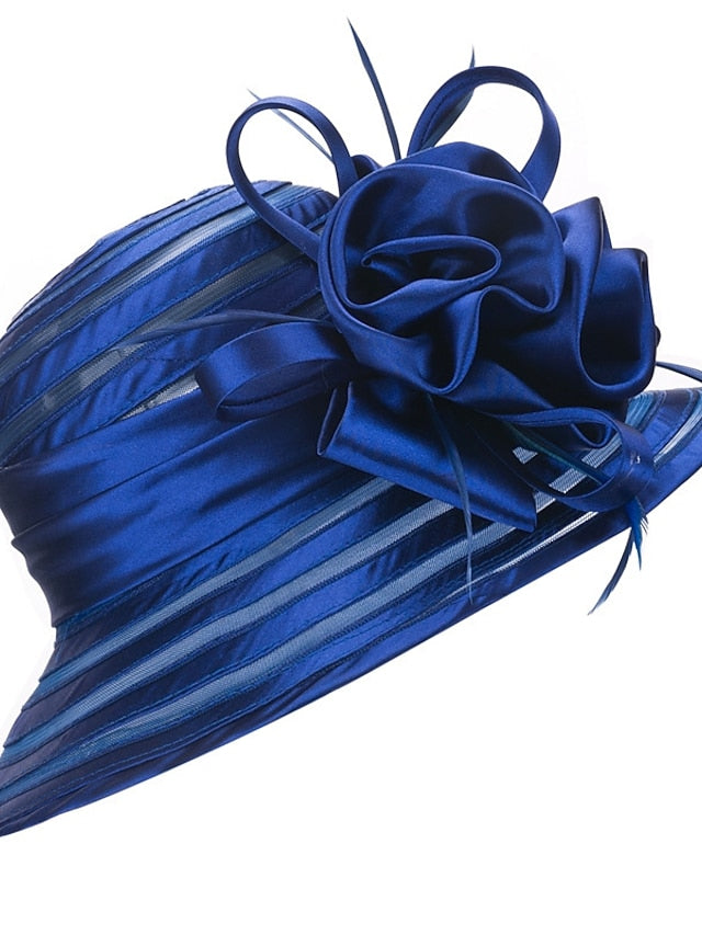 Party Hat Party Wedding Street Ruffle Solid Color Black White Hat Yellow Red Gray Fall Winter for Women