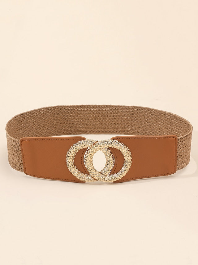 Belt Straw Black Brown Skinny Belt Daily Date Pure Color for Women