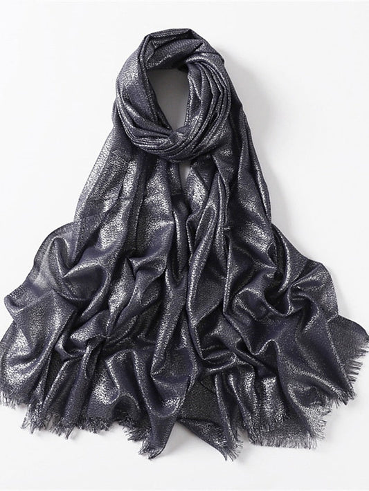 Shawls & Wraps Outdoor Dailywear Holiday Black Brown Purple Scarf Pure Color for Women